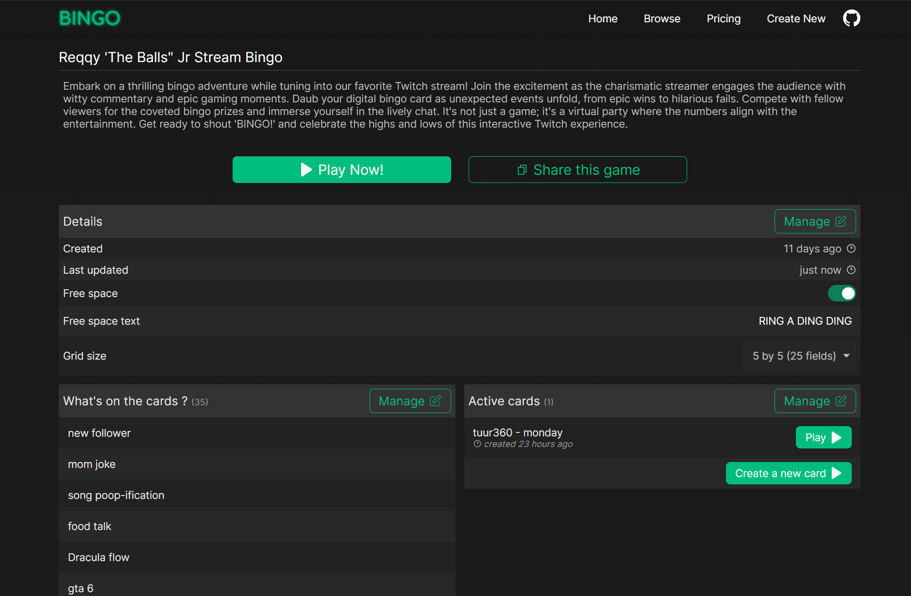 screenshot of the project